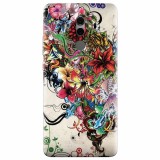 Husa silicon pentru Huawei Mate 10, Abstract Flowers Tattoo Illustration