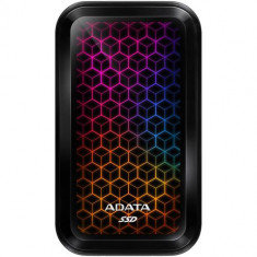 SSD extern ADATA SE770G RGB, 2TB, USB 3.2 Gen2 Type-C, Negru