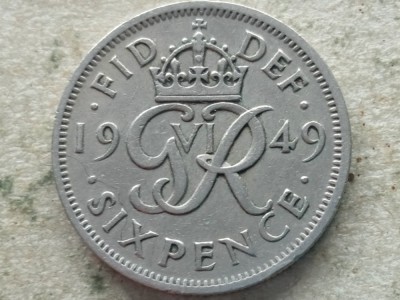 MAREA BRITANIE-6 PENCE 1949 foto