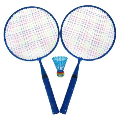 Set Rachete de Badminton Jacqueline pentru Copii de Plastic Bleu cu Fluturas 45 cm foto