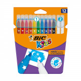 Set carioci multicolore si radiera Colour Erase Bic, P12