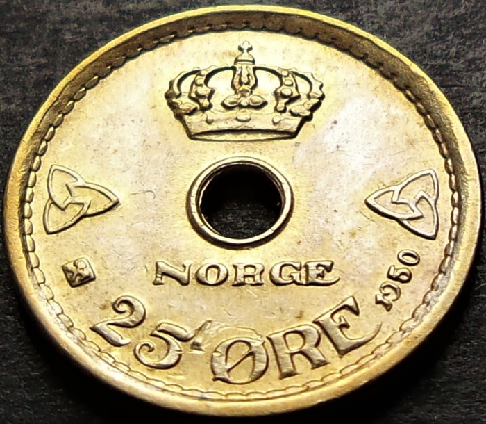 Moneda istorica 25 ORE - NORVEGIA, anul 1950 * cod 400 A