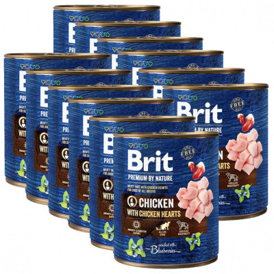 Brit premium by Nature Conservă cu pui &amp;amp;amp; inimi 12 x 800 g foto