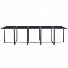 Set mobilier de exterior cu perne, 15 piese, negru, poliratan foto