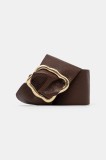 Answear Lab curea de piele femei, culoarea maro