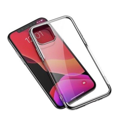 Husa Apple iPhone 11 Pro Max, Baseus Shining Case, 6.5 inch, Transparent / Argintiu foto
