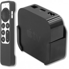 Suport de perete Pinowu pentru Apple TV 4K HD si husa pentru telecomanda - RESIGILAT