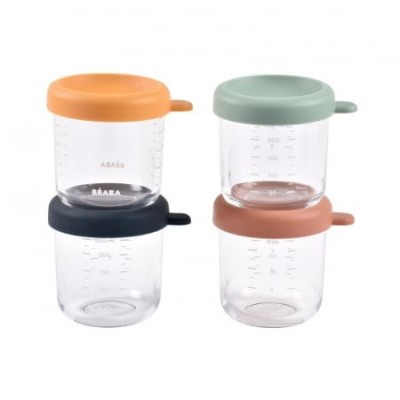 Set 4 recipiente sticla Beaba 250 ml Sunrise Colormix foto