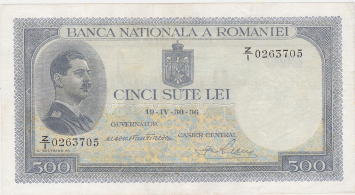 ROMANIA 500 LEI 1936 VF