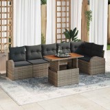 Cumpara ieftin Set de canapele pentru grădină 7 pcs Gri Rattan poli