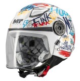 Casca open face MT Lite Crew A5 alb lucios &ndash; casca de copii S kids (49/50cm)
