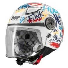 Casca open face MT Lite Crew A5 alb lucios &ndash; casca de copii S kids (49/50cm)