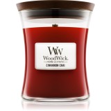 Woodwick Cinnamon Chai lum&acirc;nare parfumată cu fitil din lemn 275 g