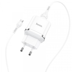Incarcator Retea cu Cablu microUSB HOCO N3, 18W, 3A, 1 x USB-A, Alb foto