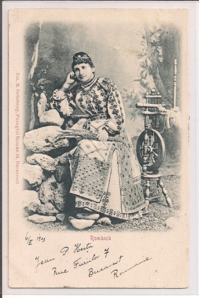 Carte postala circulata in anul 1903