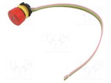 Comutator de siguranță EAO 22mm 2 poziții roșu LED IP65