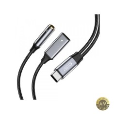 Cablu Audio USB-C - 3.5mm / USB-C Tech-Protect Ultraboost Negru