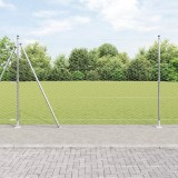 &Icirc;ngrădire Hexagon vidaXL 1.5x10 m Oțel Galvanizat, St&acirc;lpi de &Icirc;ngrădire vidaXL cu Plăci de Bază 7 pcs &Oslash;32mm 83.5cm Oțel Galvanizat