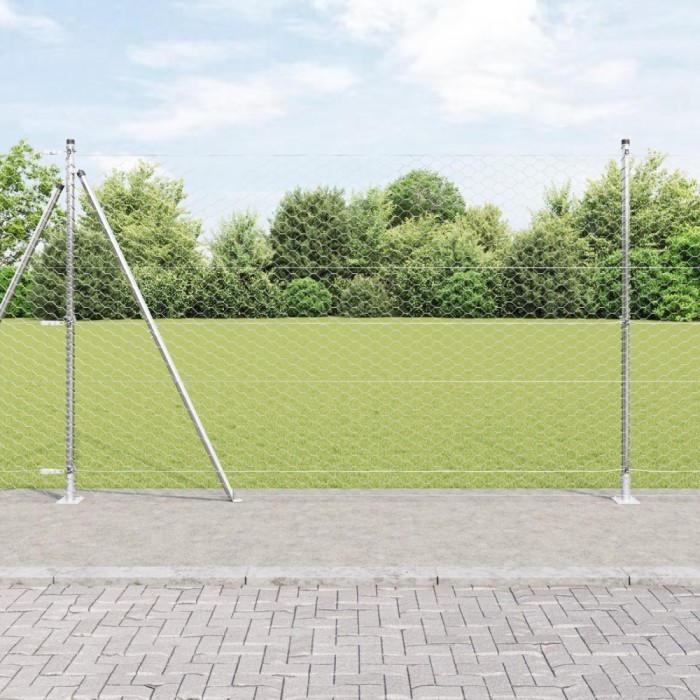 Gard Hexagonal vidaXL 1.4x10 m Oțel Galvanizat