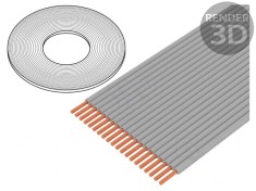 Cablu bandă 0,635mm s&acirc;rmă Cu 26x30AWG neecranat gri 100FT