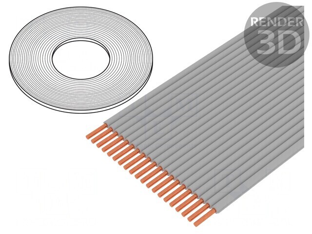 Cablu Bandă Neecranat Gri 10x30AWG 100FT