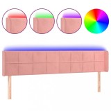 Cumpara ieftin Tablie de pat cu LED, roz, 203x16x78/88 cm, catifea