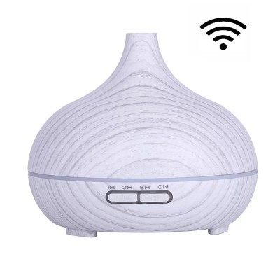 Difuzor aromaterapie cu ultrasunete Smart WiFi lumina LED 7 culori V-Rising VR-N10S 400 ml lemn alb foto