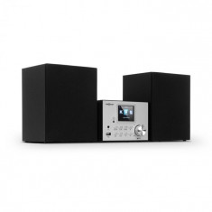 OneConcept Streamo, sistem stereo, radio internet, WLAN, DAB +, FM, CD player, BT, argintiu foto