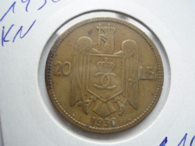 ROMANIA - 20 lei 1930 KN , CAROL II, L13.45 foto