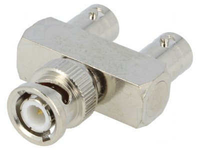 Adaptor T BNC Soclu x2 BNC Mufă Furcă foto