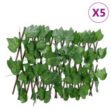 Spalier frunze struguri false extensibil 5 buc verde 180x30 cm GartenMobel Dekor, vidaXL