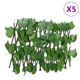 vidaXL Spalier frunze struguri false extensibil 5 buc verde 180x20 cm