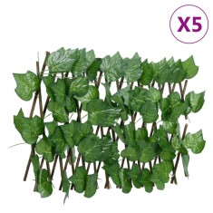 vidaXL Spalier frunze struguri false extensibil 5 buc verde 180x20 cm 366581