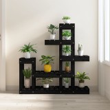 Cumpara ieftin Suport pentru plante, Negru,92x25x97 cm, lemn masiv de pin
