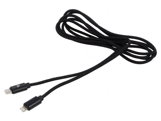 Cablu USB 2.0 Apple Lightning și USB C, 1,8m, negru