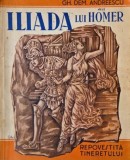 Iliada lui Homer. Repovestita tineretului scolar - Gh. Dem. Andreescu (cateva sublineri, pagina de titlu decupata)