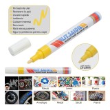 Set 12 buc Marker vopsea galben, pe baza de ulei, impermeabil, uscare rapida