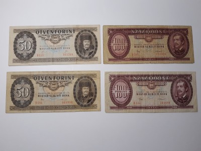 BANCNOTE UNGARIA - 50 FORINTI 1989 - 100 FORINTI 1984 - LOT 4 BUCATI - LOTUL 6 foto