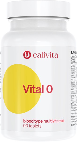 Vital 0 Supliment Alimentar cu Multivitamine pentru Grupa Sanguina 0 (90 tablete) - Calivita
