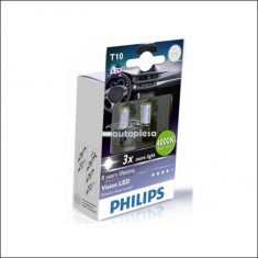 Set 2 becuri Philips X-tremeVision W5W LED 4000K 12V 1W 127994000KX2 foto