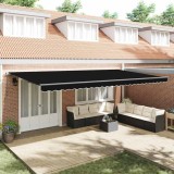 vidaXL Cortina Retractabilă Manual Negru 600 &times; 300 cm țesătură
