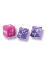 Spicy Dice - 3 zaruri colorate pentru cuplurile aventuroase: 2 zaruri octogonale cu functii jucause si 1 zar patrat ce indica locatia perfecta pentru foto