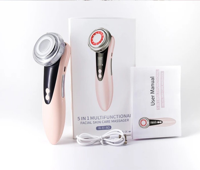 Aparat electric pentru masaj facial Curăța fața &Icirc;ntinerire piele, 4 in 1 RF EMS