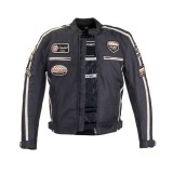 Geacă moto bărbați W-TEC Patriot, aspect vintage, cu protecții CE, poliester