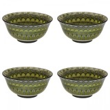 Set boluri, 4 piese, 500 ml, Ceramica, Verde