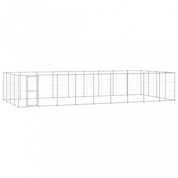 Padoc pentru c&acirc;ini de exterior, 43,56 m&sup2;, oțel galvanizat