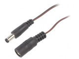 Cablu DC 5,5/2,5 Mufă și Soclu Drept Negru 2x0,35mm2