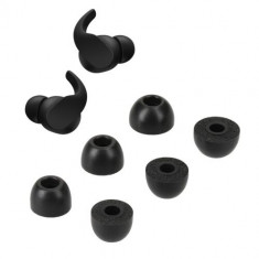 Set 6 Eartip kwmobile pentru Beats Fit Pro, Spuma cu memorie, Negru, 60882.01