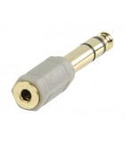 Adaptor audio stereo Jack 6.35 mm tata - Jack 3.5 mm mama gri