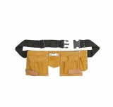 Centura pentru scule din piele naturala, cu buzunare multiple si catarama reglabila